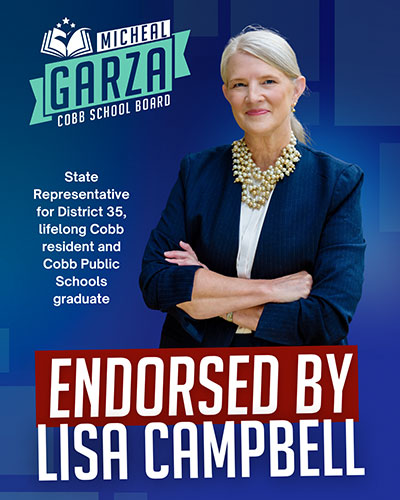 Image of an endorsement graphic with State House Rep Lisa Campbell