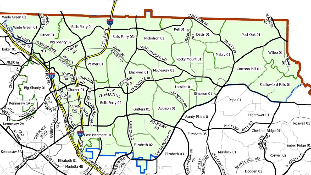 Image of a map with Post 4 boundaries